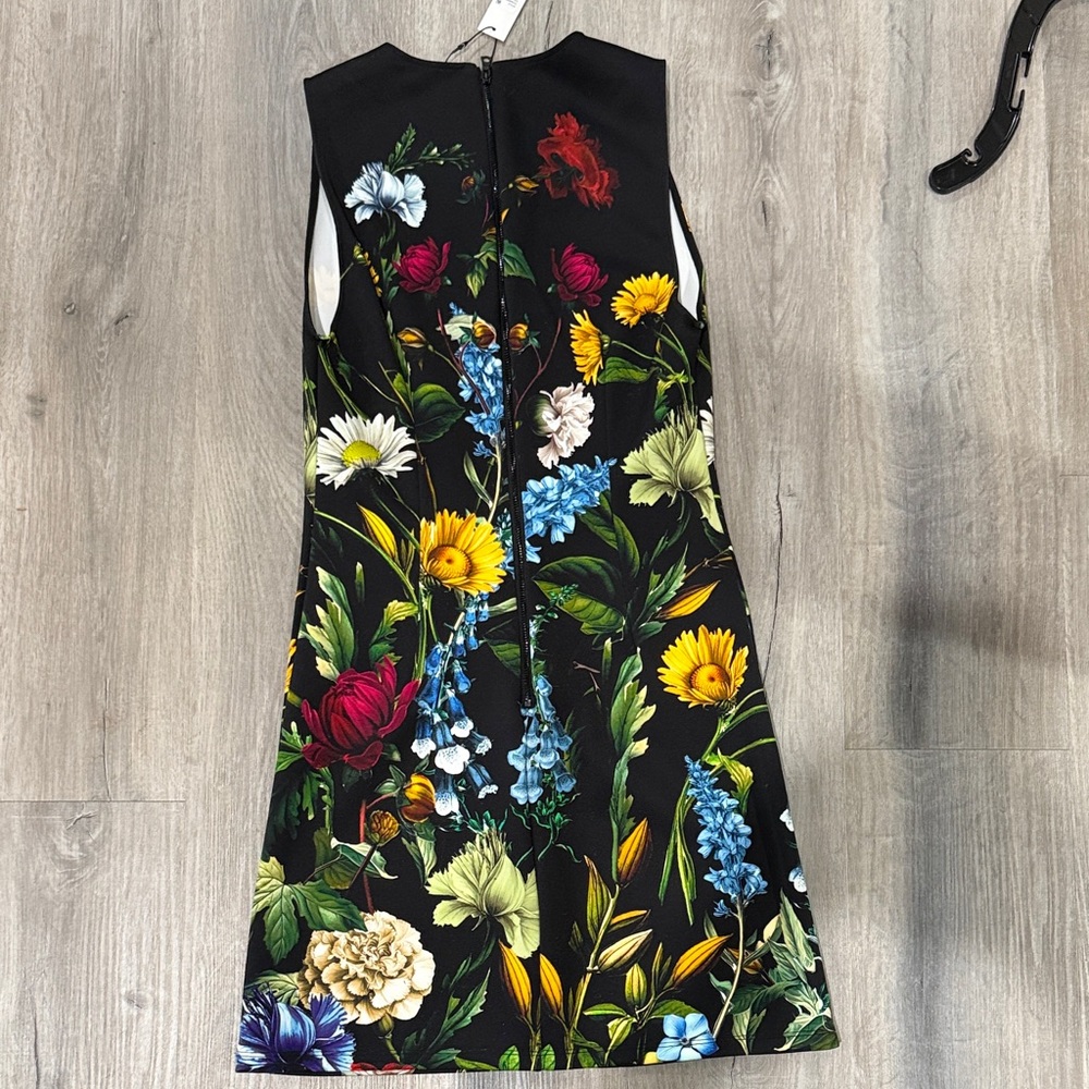 Alice + Olivia Black Dress with Vibrant Floral Design - Picture 3 of 4